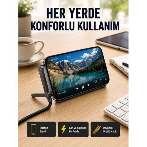 240w Type-c To Type-c Katlanabilir Standlı Hızlı Şarj Kablosu