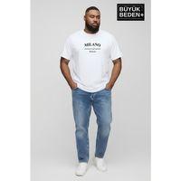 Süperlife Erkek Büyük Beden Milano İtalia Baskılı 3xl-6xl Bisiklet Yaka Tshırt SPR26BTS510-09