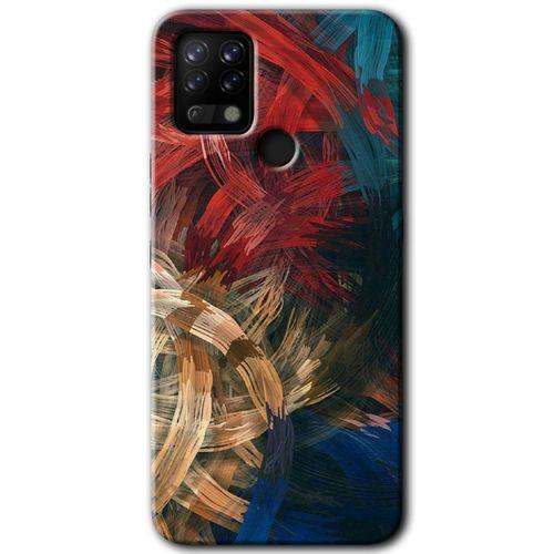 Tecno Pova Kılıf HD Desen Baskılı Arka Kapak+Temperli Cam - Karma Boyalar