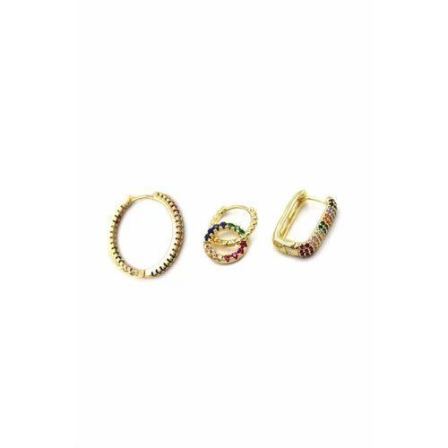 3'lü Halka Küpe - Altın