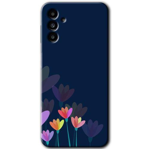 Samsung Galaxy M23 Kılıf Baskılı Kapak - Çizim Çiçekleri + 5D Tam Kaplayan Cam