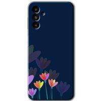 Samsung Galaxy M23 Kılıf Baskılı Kapak - Çizim Çiçekleri + 5D Tam Kaplayan Cam