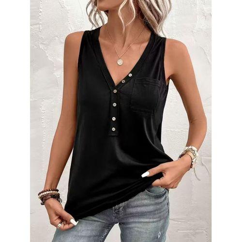 Kadın Askılı önden Düğmeli Viskon Bluz