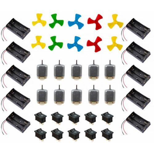 Motor Pervane Set 10 lu (Motor Pervane 2Li Pil Yuvası ON-OFF Anahtar)