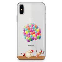 Apple iPhone XS Kılıf Balon Noel Geyik Arka Kapak Koruma Desenli Full Koruyucu