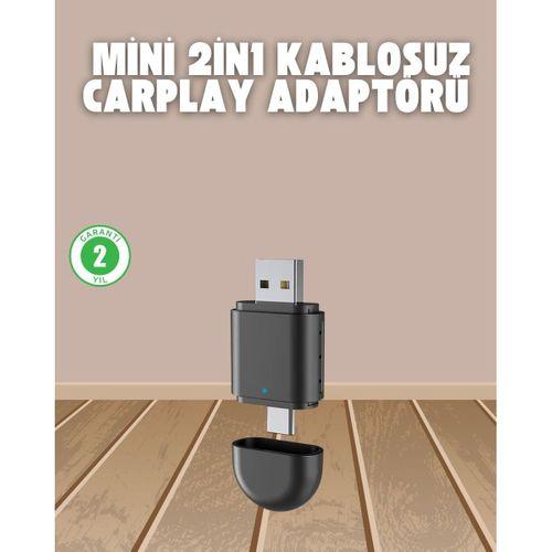 Kablosuz Carplay Adaptörü – Usb-a & Type-c Uyumlu Hızlı Bağlantı Cihazı
