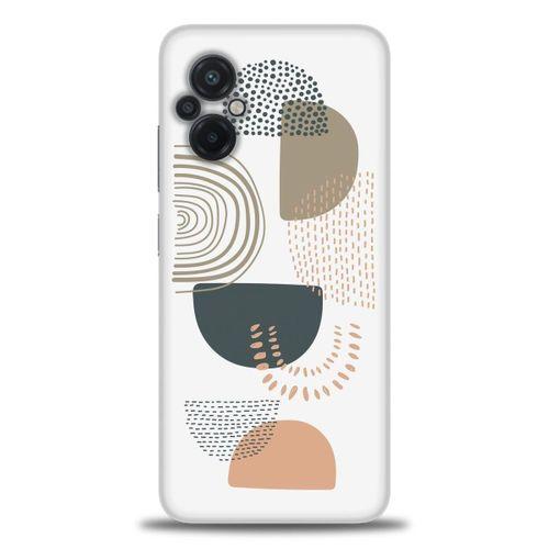Xiaomi Poco M5 Kılıf HD Baskılı Kılıf - Turuncu Yarım Daire + Tam Ekran Koruyucu