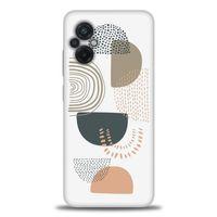 Xiaomi Poco M5 Kılıf HD Baskılı Kılıf - Turuncu Yarım Daire + Tam Ekran Koruyucu