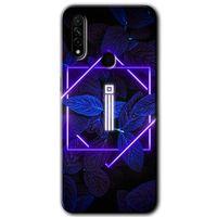 Oppo A31 HD Baskılı Kılıf + 9D Tam Ekran Koruyucu - Dark Neon Yaprak İ Harfi