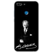 Potkal Hediye Fabrikası Honor 9 Lite Kılıf HD Desen Baskılı Arka Kapak - Atatürk İmza