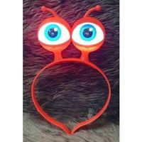 Led Işıklı &amp; Pilli Uzaylı Göz Parti Tacı Kırmızı Renk