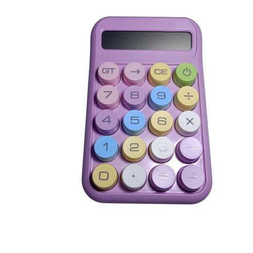 RUNZON PEMBE 10 HANE RENKLİ YUVARLAK TUŞ TAKIMI HESAP MAKİNESİ