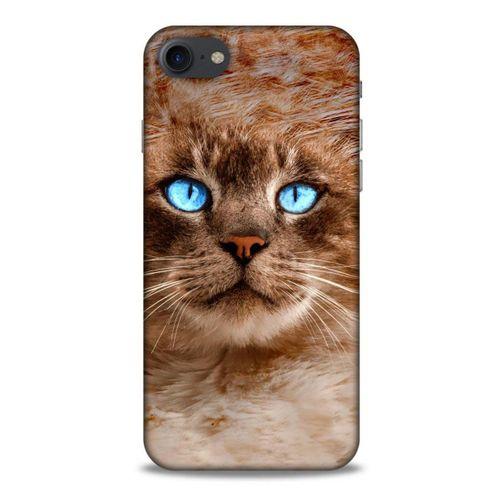 Lopard Apple Iphone 8 Uyumlu Kılıf Kediler (41) Tank Kılıf Haşin Mavi Göz