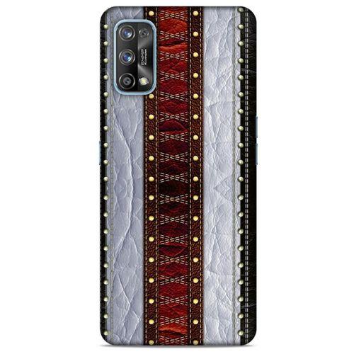 Oppo Realme 7 Pro Kılıf Patchwork (11) Tam Koruma Siyah Gri