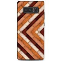 Samsung Galaxy Note 8 Kılıf Patchwork (40) Fit Silikon Kılıf Kahverengi Beyaz
