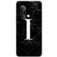 Huawei Nova 9 SE HD Baskılı Kılıf + 9D Tam Ekran Koruyucu - Siyah Mermer Desenli İ Harfi