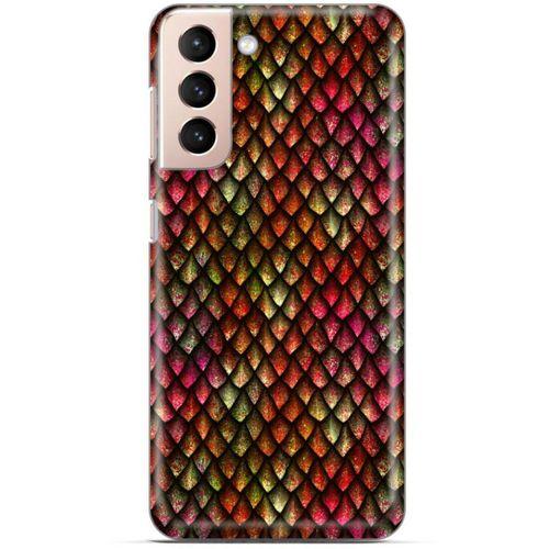Samsung Galaxy S21 Kılıf Dragons (8) Baskılı Kılıf Ejderha Deri Pembe