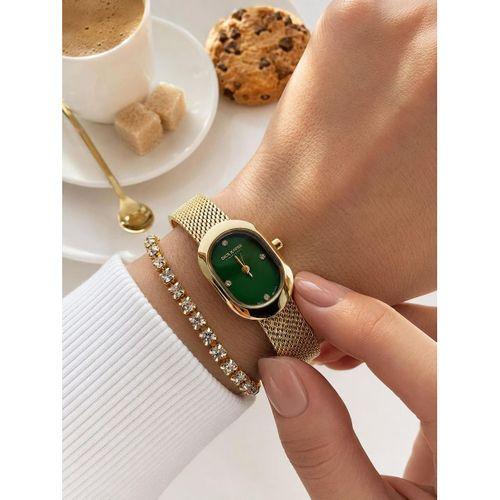 Dice Kayek Oval Mini Vintage Kasa Kadın Kol Saati Çelik Kordon 5 ATM Suya Dayanıklı+Bileklik DC.29