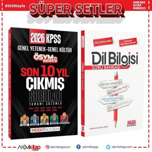 İndeks 2026 KPSS Genel Yetenek Genel Kültür ÖSYM nin İndeksi Son 10 Yıl Çıkmış Sorular ve AKM Dil Bilgisi Soru Bankası Seti 2 Kitap