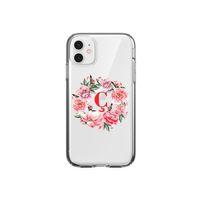Kırmızı Çiçekli Ç Harfli Şeffaf iPhone 11 Telefon Kılıfı