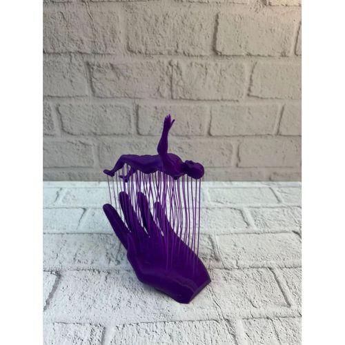 3d El İnsan Figürü Mor Modern Sanatsal Dekoratif Biblo 12x18 Cm