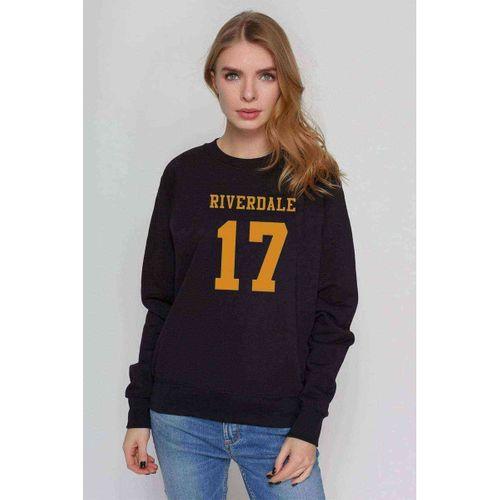 Riverdale 17 Baskılı Siyah Kadın Sweatshirt