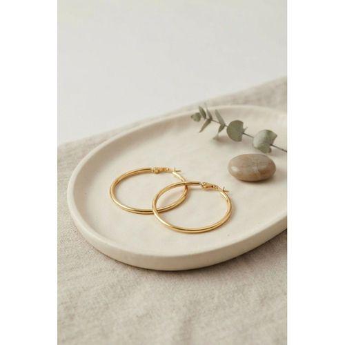 316L Çelik Gold Renk 36 mm Halka Küpe