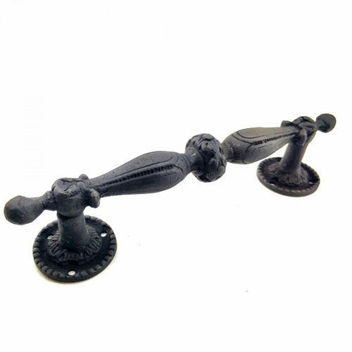 Antika Tarz Dekoratif Pirinç Sütun Çekme Kapı Kolu - 219x49 Mm, Oksit