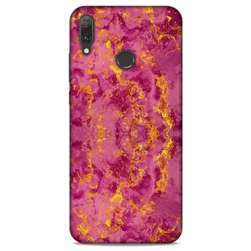Mermer Desenli (35) Tema Fit Design Kılıf Burgonya Huawei Y9 2019 Kılıf