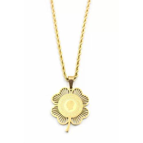 Yarımlık Yonca Kolye - Altın