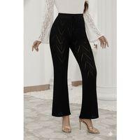 Kadın Yüksek Bel Bağcıklı Desenli Trikopantolon