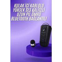 Makaralı Bluetooth Kulakiçi Yaka Kulaklığı Kablosuz Kulaklık
