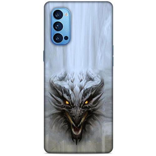 Oppo Reno 4 Pro Kılıf Dragons (11) Tam Koruma Beyaz Ejderha