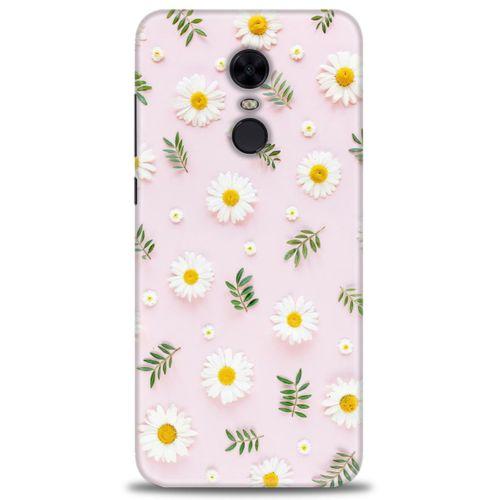 Xiaomi Redmi 5 Plus Kılıf HD Baskılı Kılıf - Papatyalar + Tam Ekran Koruyucu