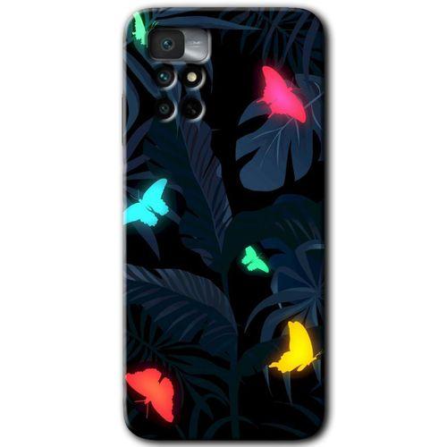 Xiaomi Redmi Note 11 4G Kılıf HD Desen Baskılı Arka Kapak+Temperli Cam - Lighter Butterfly