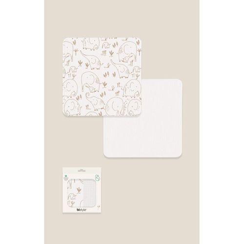 Bistyle Bistyle 2li Müslin Battaniye Little Elephant Kutulu 70141 75x75cm Beyaz