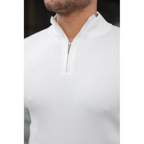 Erkek Balıkçı Zip Yaka Uzun Kollu Triko