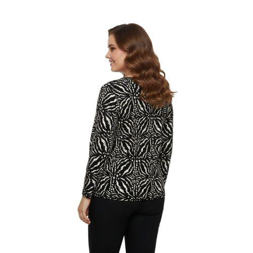 Kadın V Yaka Modelli Baskılı Bluz BGL-ST05101