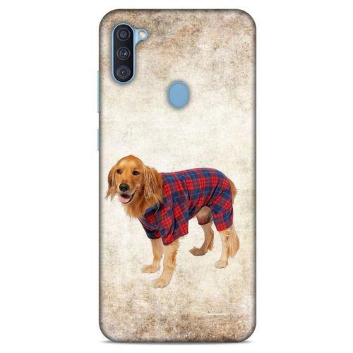 Samsung Galaxy A11 Kılıf Köpek Kıyafetleri (47) Crystal Flex Kılıf Golden Gömlek