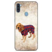 Samsung Galaxy A11 Kılıf Köpek Kıyafetleri (47) Crystal Flex Kılıf Golden Gömlek