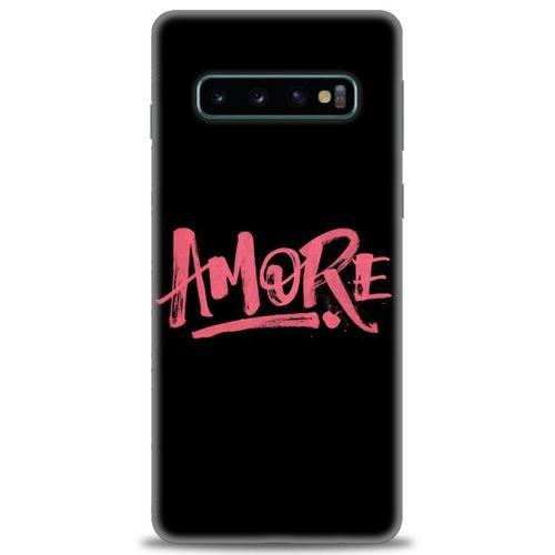 Samsung Galaxy S10 Kılıf HD Baskılı Kılıf - Amore + Tam Ekran Koruyucu