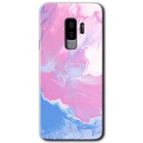 MRCİLETİSİM MRCİLETİSİM Samsung Galaxy S9 Plus Kılıf HD Desen Baskılı Arka Kapak + Temperli Cam - Liquid Lekeler Art