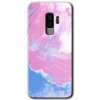 MRCİLETİSİM MRCİLETİSİM Samsung Galaxy S9 Plus Kılıf HD Desen Baskılı Arka Kapak + Temperli Cam - Liquid Lekeler Art