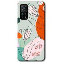 BeRa Aksesuar Xiaomi Mi 10T Pro Kılıf Baskılı Kapak - Vektör Çiçekler +Tam Kaplayan Mat Seramik