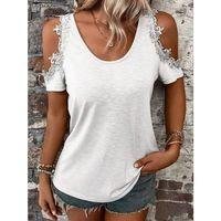 Kadın Omuzlardan Açık Yuvarlak Yakalı Viskon Bluz