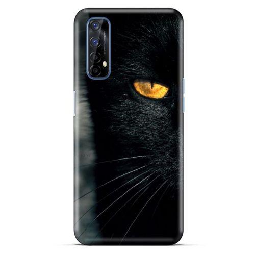 Lopard Oppo Realme 7 Uyumlu Kılıf Kediler (42) Rugged Armor Kılıf Siyah Kedi