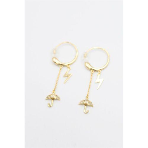 Şemsiye Küpe - Altın