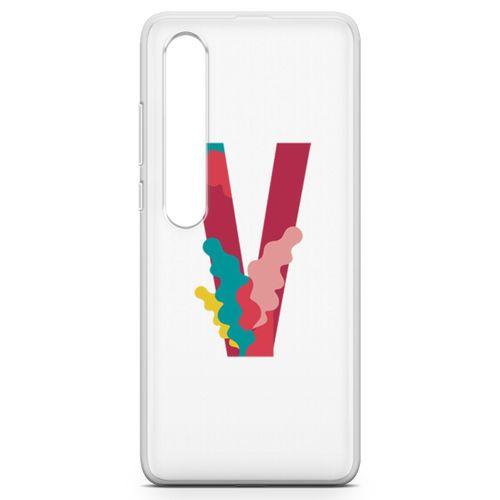 Xiaomi Mi 10 Pro Kılıf V Harfi Çiçekli Arka Kapak Koruma Desenli Full Koruyucu