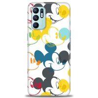 Oppo Reno 6 Kılıf HD Baskılı Kılıf - Renkli Mickey Mouse + Tam Ekran Koruyucu