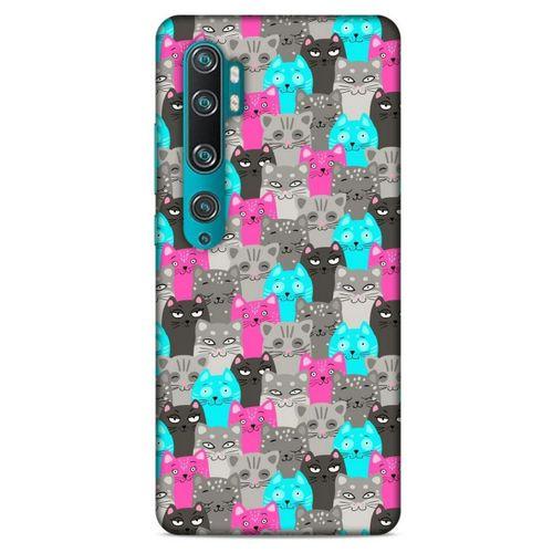 Lopard Xiaomi Mi Note 10 Pro Uyumlu Kılıf Kediler (7) Telefon Kılıfı Pembe Mavi Gri